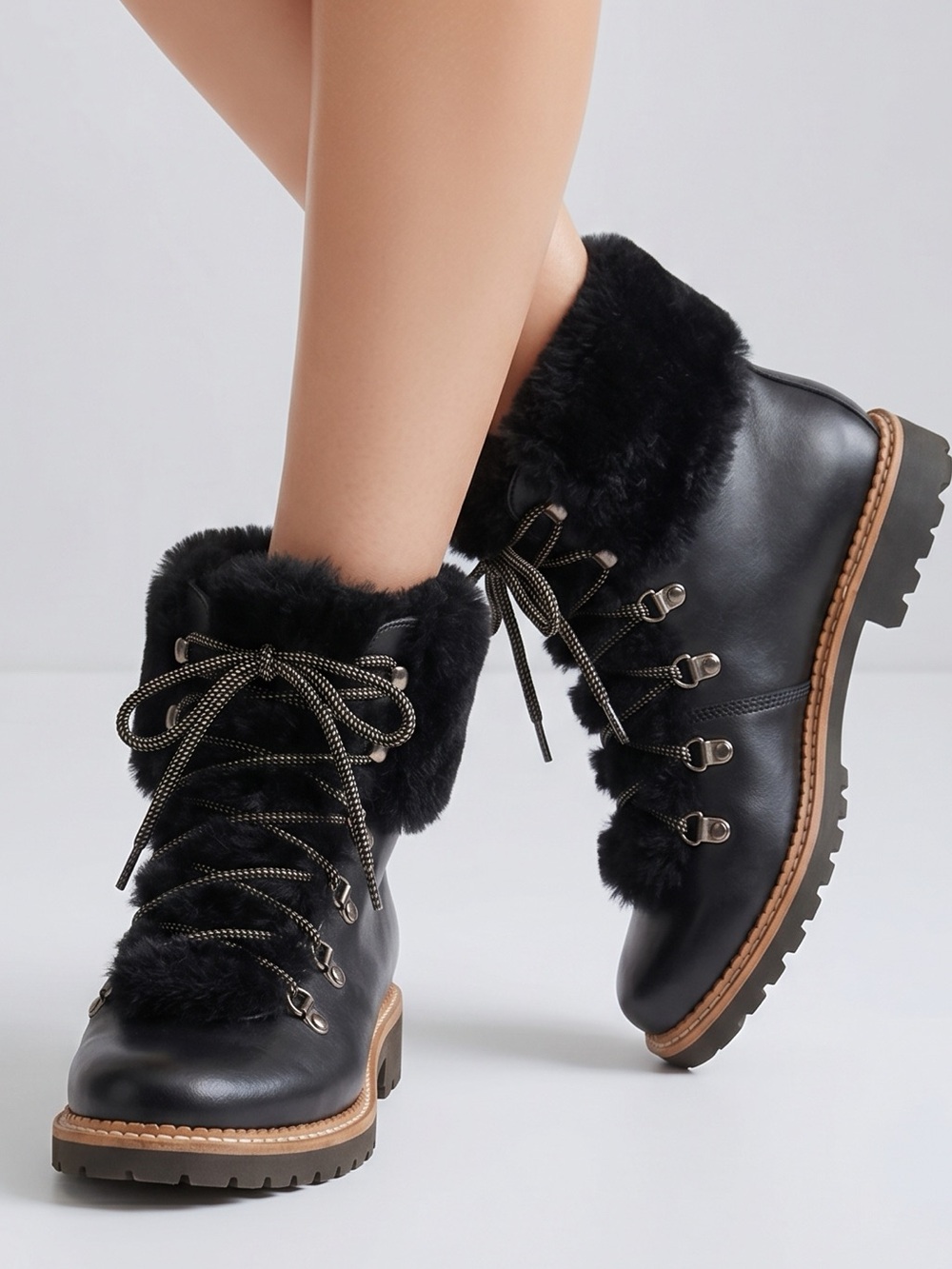 INC Women's Black Faux Fur Ankle Boots Size 11 Winter‎ Casual